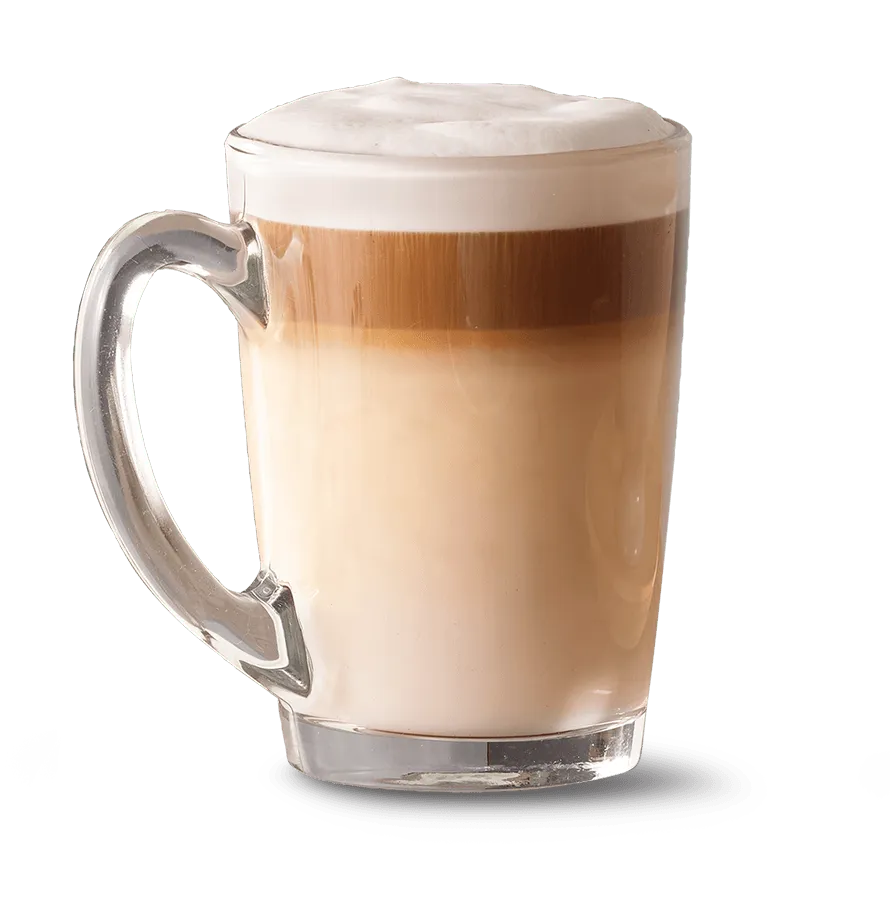 Caffe Latte in a clear cup